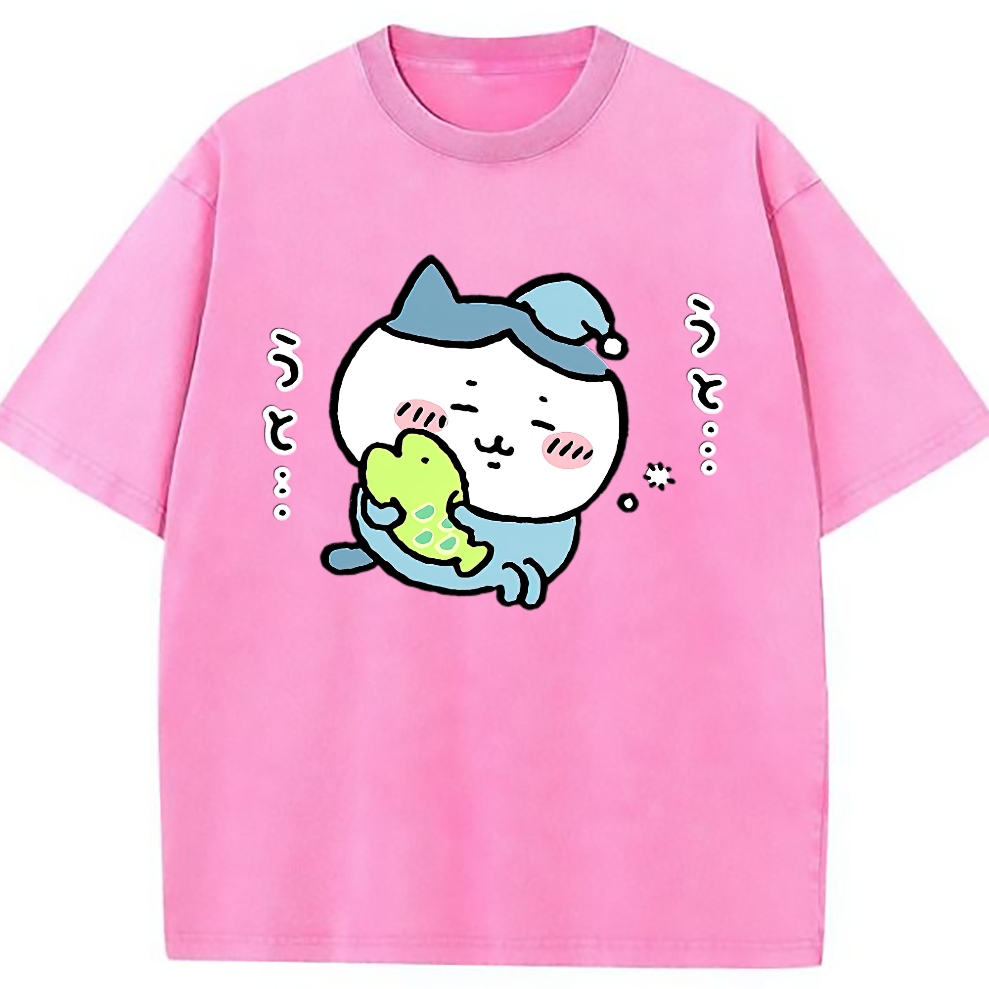 （画像用） ちいかわ ハチワレ Chii-kawa hachiware 綿100% ヴィンテージ風 半袖Tシャツ（フロントプリント）